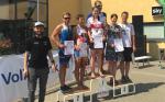 Maik Löwe auf dem 1. Platz der Altersklasse m25, links Sven Hohmann auf Platz 2. Maik Löwe auf dem 1. Platz der Altersklasse m25, links Sven Hohmann auf Platz 2.