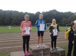 Gro&szlig;e Freude bei Alina &uuml;ber den &uuml;berraschenden Sieg im Weitsprung mit 4,08 Meter in Wolmirstedt.