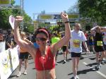 Froh gelaunt nahm Sabine B&ouml;rner am Halbmarathon teil.
