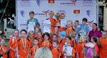 Die gl&uuml;cklichen Gewinner des Pokallaufes der Grundschulen.