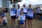 Die Platzierten Bode-Runners der Gaensefurther Sportbewegung: Vorn Emily Siebert, hinten Sandra Homann, Harald und Christa F&uuml;mel und Kisten Geist mit ihren Urkunden.