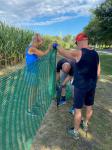Beim Aufbau der Wettkampfanlage war ein Gro&szlig;teil der Abteilung Triathlon im Einsatz