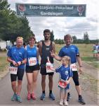 Auch bei der Laufserie des Elbe-Ohre-Cups gehen die Gaensefurther gerne an den Start. Hier in Gardelegen mit Stefan Sindermann, Sandra Zelmer, Rinaldo Schielke und Rieke Lucie mit Papa Jan Zaschke (v.l.)