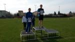 Siegerehrung im Kugelsto&szlig;en mit Marek auf dem obersten Podestplatz.