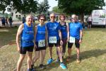 Getestet, geimpft oder genesen – die Bode-Runners Jens-Uwe und Sabine Börner, Jürgen Günther, Kathleen Mahler und Stefan Sindermann (v.l.)  freuen sich auf den Start ihrer Strecken!