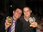 Zwei Sieger freuen sich &uuml;ber ihre Pokale: Florian B&ouml;rner in der Altersklasse m16 und Christoph Lampe (ZLG Atzendorf ) in der AK m20).