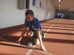 Alina Bohndorf  in der Aufw&auml;rmphase f&uuml;r den 60m Sprint. 
