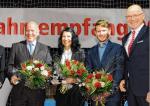 Zu den Ausgezeichneten beim Neujahrsempfang der Salzlandsparkasse und des Salzlandkreises geh&ouml;rte auch Doris Pirwitz (2.v.l.).