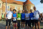 Vor dem Start (J&ouml;rg Sch&auml;per, Sabine B&ouml;rner, Ingrid Kr&uuml;gel (TSV Chemie Premnitz), Jens-Uwe B&ouml;rner, Katrin Krebs, Claudia Meier und Dirk Meier v. l.)