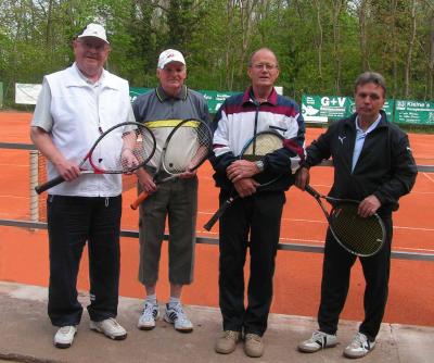 Die Herren 60 Mannschaft V.l.Bernd Gothe, Rolf R&uuml;cker, Norbert Krebs, Frank Hirschfeld