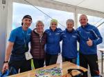 Am letzten Tag des Jahres zog es (v.l.) Alexander Topf und die Gaensefurther L&auml;ufer Christa F&uuml;mel, Nicole Schlottag, Harald F&uuml;mel und Jens Schlottag in die Landeshauptstadt zum 47. Magdeburger Silvesterlauf.  Foto: Verein