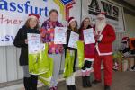 Strahlende Sieger der Elf- bis 13-j&auml;hrigen Damen &uuml;ber den 30-Minuten-Lauf (v.l. Leonie Kuntzsch, Vivien K&uuml;hn, Gina Frohberg, Elicia Vetter- alle Gaensefurther SB)
