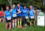 Die Handvoll Bode-Runners der Gaensefurther Sportbewegung beim 40. Rudelsburglauf in Bad Kösen: Sabine Börner, Renate Liedtke, Jens Stampnik, Kathleen Mahler und Jens-Uwe Börner (v.l.) 