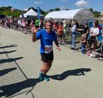 Dirk Meier nach langer Verletzungspause glücklich im Ziel  über 10 km.