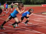 Alina Bohndorf (r.) im 100m Vorlauf.