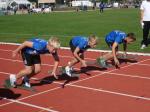 Jan, Lukas und Lars (v.l.) am Start zum 50m Lauf.