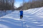 Stellenweise kniehoch lag der Schnee noch, als Jens-Uwe Börner seiner 6,3 Kilometer lange Laufstrecke in Angriff nahm.