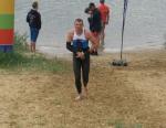 Steffen startete über die Mitteldistanz und hatte 1,95 Kilometer im Wasser zu absolvieren.