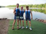 Die Gaensefurther Teilnehmer am Halle-Triathlon v.l. Chris Anders, Olaf Moch, Andreas Sprechert.