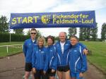 Die Gaensefurther Teilnehmer am Feldmarklauf in Eickendorf v.l. Mike Lohmann, Petra Becker, Sabine Börner, Lutz Klauß und Jens-Uwe Börner. Es fehlen Jana Berger und Thomas Vetter.