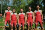 Die Teilnehmer am Saale-Bären Triathlon v.l. Torsten Born, Jens-Uwe Börner, Ralf Rosenmeier, Florian Börner und Steffen Schöler.