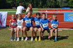 Die Gaensefurther Leichtathleten, die am 1. Stadtwerke-Cup in Bernburg teilnahmen v.l. Fabienne Sämisch, Marlene Althoff, Celine Ladehoff, Nina Ritter, Ben-Luca Bothe, Lukas Ladehoff. Es fehlen Anna Telge und Pascal Richter.