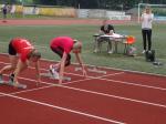 Beim 75m Sprint schaffte Celine (r.) eine neue persönliche Bestzeit.