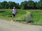 Einsam an der Spitze des Feldes läuft Florian. Als Zweiter der Gesamtkonkurrenz über 10 km kommt er dann ins Ziel.