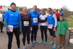 Vor dem Start (v.l. Jörg Schäper, Renate Liedtke, Dirk Meier, Katrin Krebs, Jens-Uwe Börner, sowie Zuschauer Paul Krebs) 