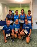 Die Bode-Runners der Gaensefurther Sportbewegung waren auch nachts aktiv - hier vor dem Start des Dresdner Nachtlaufs über 11,8 Kilometer: Jürgen Günther, Harald Fümel, Peter Brauer (u.v.l.), Beate Tuchen (PSV), Christa Fümel, Heike Lenz und Conny Günther (o.v.l.)