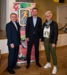 Klaus Zimmermann (Staatssekretär im Ministerium für Inneres und Sport im Land Sachsen-Anhalt), Andreas Broska (Präsident des Leichtathletik Verbands Sachsen-Anhalt), Silke Renk-Lange (Präsidentin des Landessportbunds Sachsen-Anhalt)