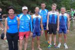 Die Starter der Gaensefurther Sportbewegung beim 26. Altmark-Triathlon in Wischer (Sabine Börner, Detlef Schäfer, Thomas Vetter, Steffen Schöler, Martin Wille und Jens-Uwe Börner)