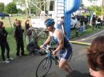 Janko Schlenker bewältigte die 28 Kilometer lange Radstrecke in 48:45 Minuten.