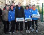 Die Gaensefurther Teilnehmer mit Anhang und Trophäen ( v.l. Joachim Rösler, Sabine Börner, Florian Börner, Sylvia Köhn, Petra Kaufmann, Jens-Uwe Börner).