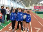 Die Gaensefurther Teilnehmer an der Hallen-Bezirksmeisterschaft v.l. Alina Bohndorf, Robin Dietrich, Pia Horlamus, Gina Frohberg.