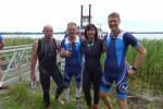 Die Gaensefurther Triathleten 2.v.l.  Andre Geist, Heike Lenz und Peter Brauer.