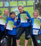 Die vier Bode-Runners Verena Hildebrandt, Conny Günther, Janine Wuwer und Christa Fümel (v.l.) freuten sich riesig über ihren dritten Platz in der Kategorie Frauenstaffel. 