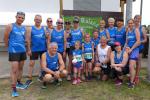 Die Bode-Runners der Gaensefurther Sportbewegung vor dem Start zum 12. Haldensleber Rolandlauf: Jens-Uwe Börner, Lotta und Emily Siebert, Sabine Börner, Harald Fümel, Kathleen Mahler (u.v.l.), sowie Daniel Wuwer, Jürgen Günther, Verena Hildebrandt, Stefan Sindermann, Christa Fümel, Sandra Homann, Kirsten Geist, Renate Liedtke, Nancy Bothe, Janine Wuwer und Anke Delius (o.v.l.).