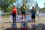 Siegerehrung zw&ouml;lf Kilometer gesamt mit Platz drei f&uuml;r Anja Kroner.