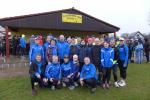 Die Bode-Runners der Gaensefurther Sportbewegung vor dem Start zum 45. Punschlauf in Meisdorf: Peter Brauer, Harald Fümel, Sandra Homann, Emily Siebert, Jens-Uwe Börner (u.v.l.), Verena Hildebrandt, Anke Delius, Christa Fümel, Jens und Nicole Schlottag, Bärbel Lallecke, Heike Lenz, Janine Wuwer, Kathleen Mahler, Dirk Meier, Stefan Sindermann, Kirsten und Claudia Geist, Daniel Wuwer, Claudia Meier (o.v.l.)