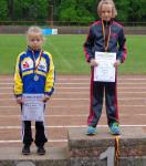 Platz 1 für Michelle mit 3,59 m im Weitsprung