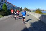 Thomas Braun wird hier gleich noch die Salinenbrücke überqueren. Die Elbbrücke im Hintergrund, wird er auf seiner zweiten Runde noch einmal in Angriff nehmen.