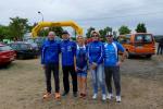 Olaf Moch, Jürgen Eisfeld, Kirsten Geist, Silke Ludßuweit und André Geist v.l. beim Bergwitzssee Triathlon.