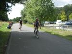 Oft macht der Wind auf der 23 km langen Radstrecke den Teilnehmern zu schaffen.