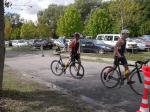 Auf der 23 km langen Radstrecke machte es der Wind den Fahrern diesmal besonders schwer. 