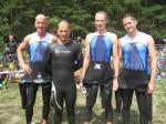 In Hassel zum 23. Altmarktriathlon starteten die Gaensefurther Triathleten v.l. Toralf Schmidtschneider, Thomas Vetter, Torsten Blauwitz und Florian B&ouml;rner.