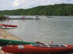 Start und Ziel f&uuml;r Schwimmer und Kanuten.