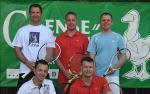 Die Herrenmannschaft der Gaensefurther Sportbewegung h.R.v.l. Michael Busse, Mike Pr&uuml;fer, Frank M&uuml;ller, v.R.v.l. Ronny Selig und Nico Bothe beendete die Saison auf Platz f&uuml;nf. Foto: N. Reichert, Volksstimme