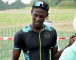 Issoufou Boureima vom TV Dessau 92 lief - lautstark angefeuert &uuml;ber die Sprintdistanz.