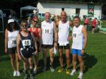 Der Hitzeschlacht in Giersleben stellten sich die Bode-Runners v.l. Jana Berger, Ronald Rabenstein, Sabine B&ouml;rner, Lutz Klau&szlig;, Toralf Schmidtschneider (Sta&szlig;furt) und Jens-Uwe B&ouml;rner.